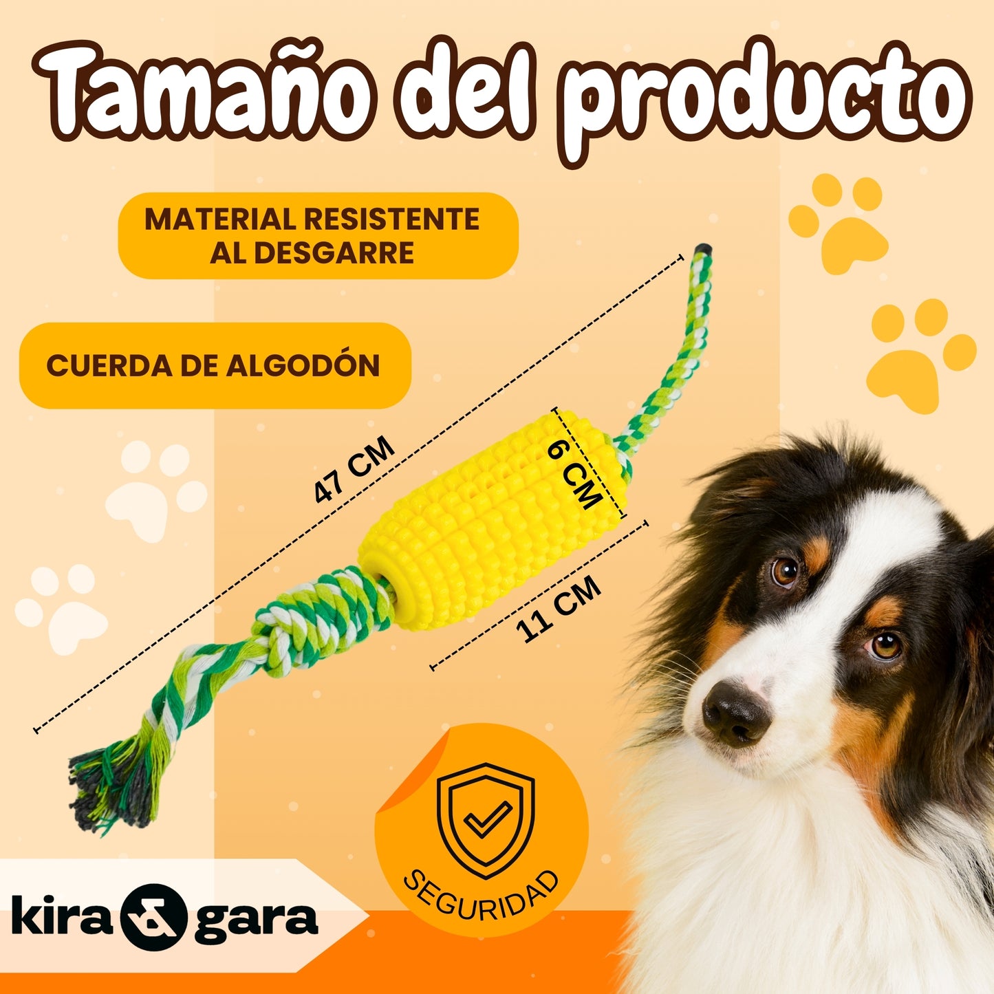 CornBrush - Juguete Perro Indestructible - Mordedor Perro - Juguete Limpiadientes - Juguete Antiestrés
