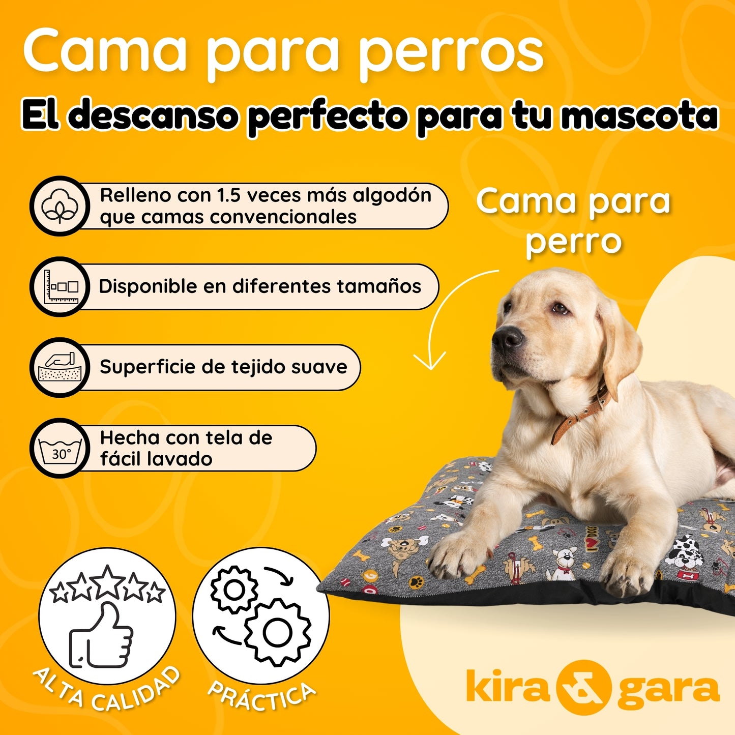 Cama para Perro - Colchoneta para Perro - Cojín Perro - Colchón Perro