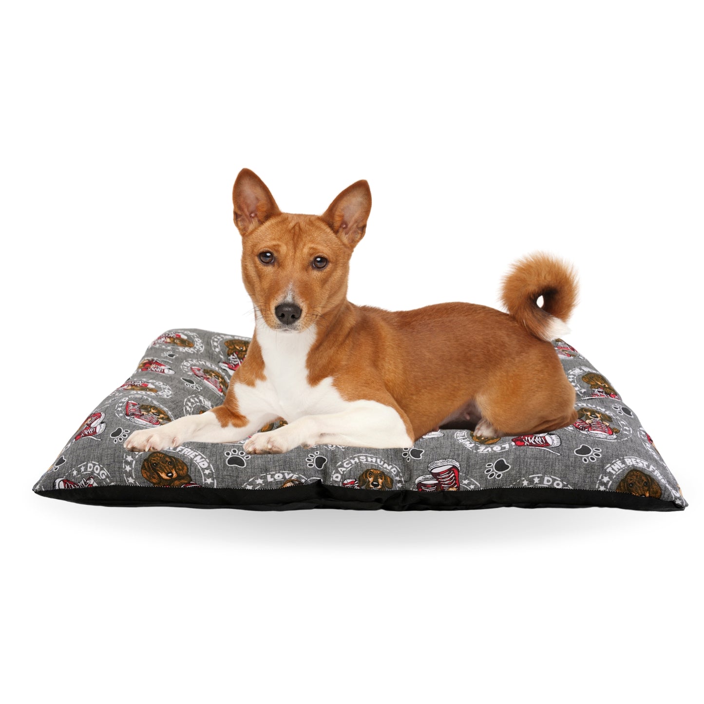 Cama para Perro - Colchoneta para Perro - Cojín Perro - Colchón Perro (Love-dogs-grey)