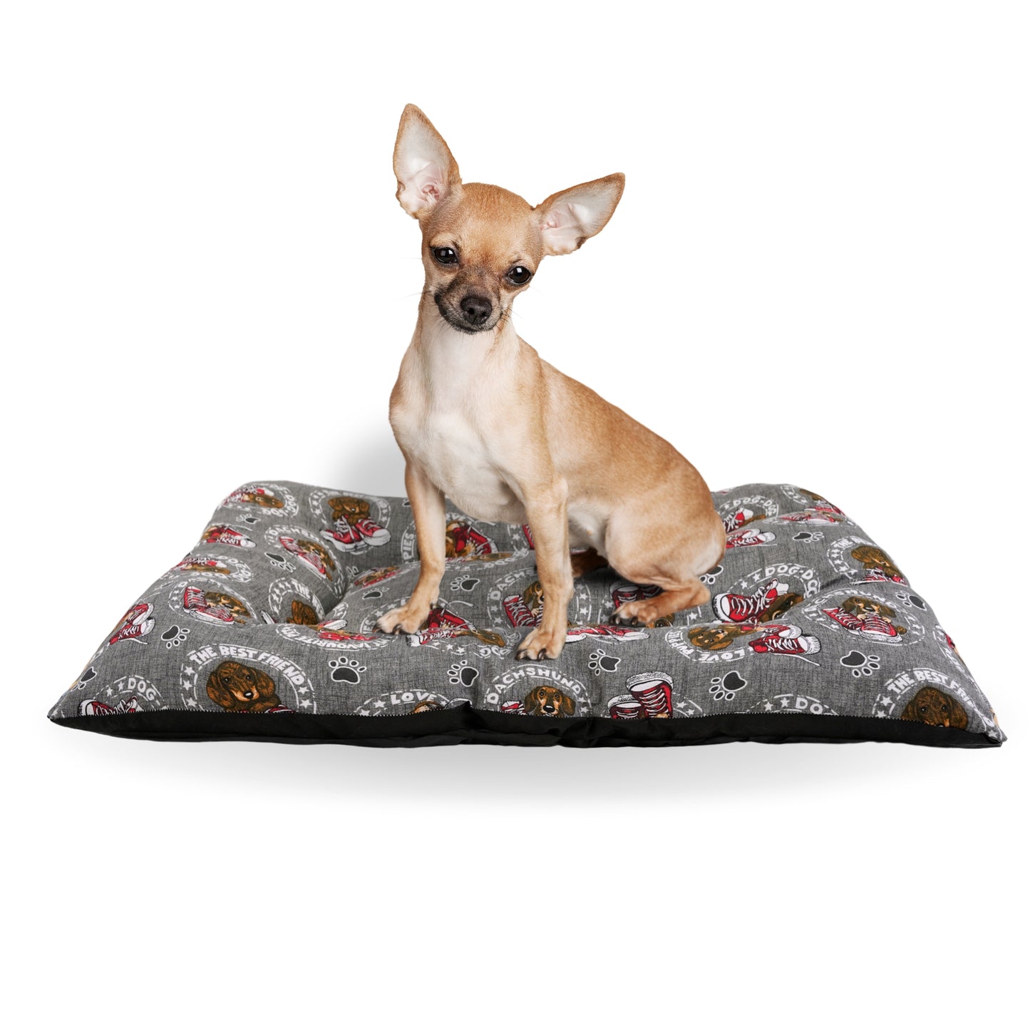 Cama para Perro - Colchoneta para Perro - Cojín Perro - Colchón Perro (Love-dogs-grey)