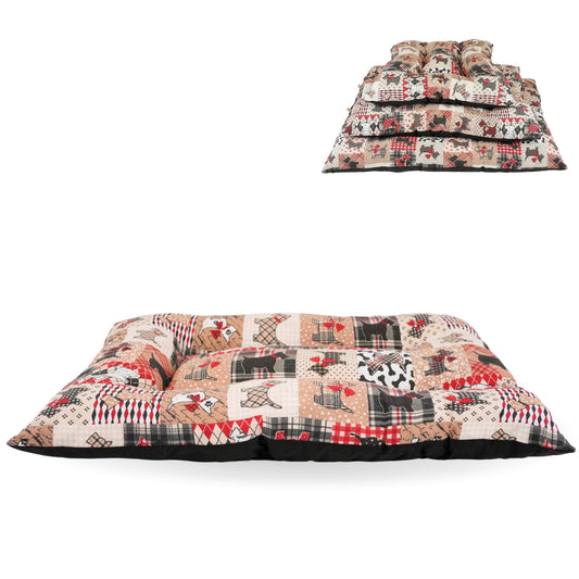 Cama para Perro - Colchoneta para Perro - Cojín Perro - Colchón Perro (Fancy-Red)